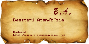 Beszteri Atanázia névjegykártya